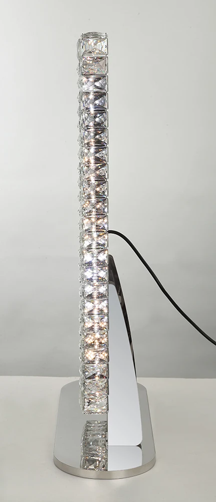 2021 Hot Sale Rectangle Shape Desktop LED Chrome Crystal Standing Mirror For Makeup Using