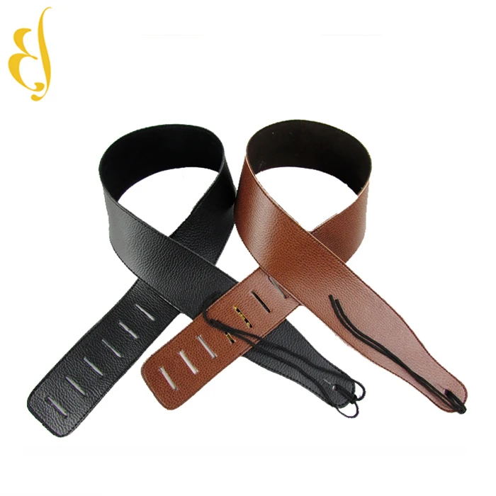 Soldier Top Grain Leather Cowhide Padded Guitar Strap for Electric Bass Guitar Adjustable Belt