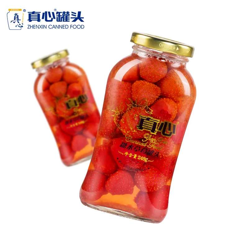 Canned Fruit Famous Brand Zhenxin Bulk Canned Strawberries in Syrup Canned Strawberry