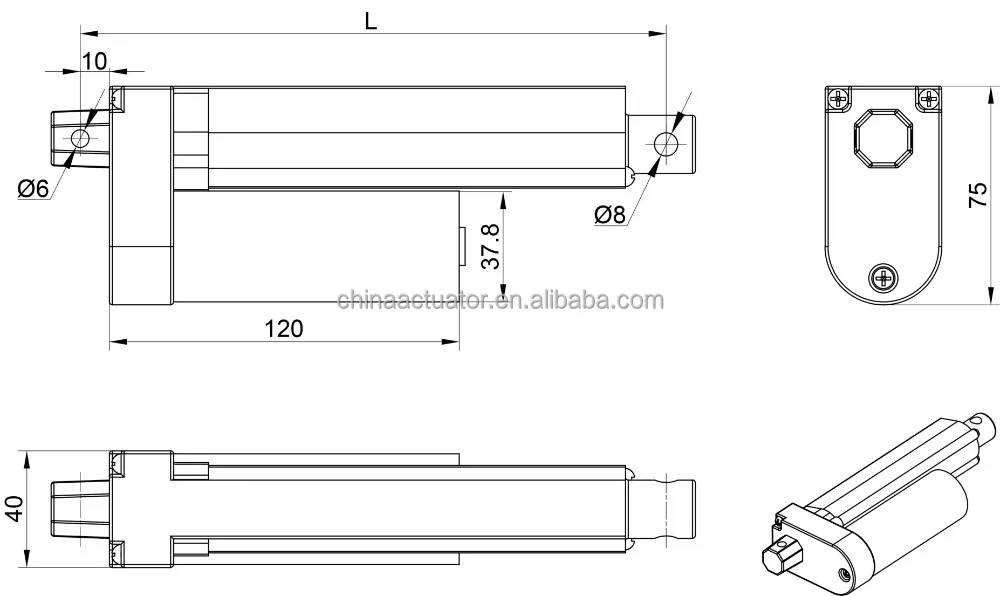 12v Dc 1000n JS35H01 IP54 Compact Linear Actuator for industrial area