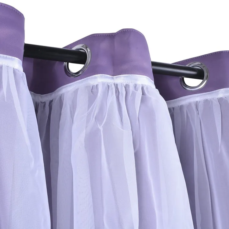 Mix Match Voile Blackout Draperies Curtains, Elegant Double Layer Solid Darkening Window Treatment Panels Drapes