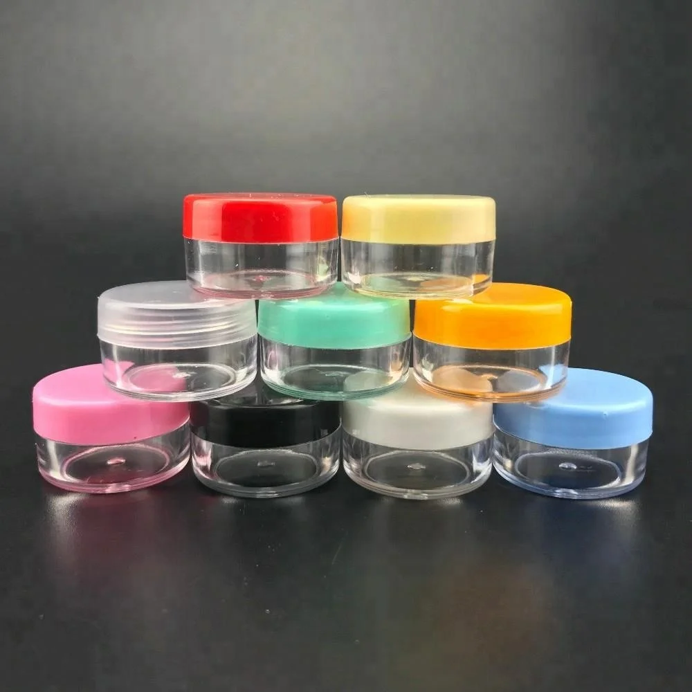 10g Plastic Clear Jars with Lids, Empty Plastic Sample Container