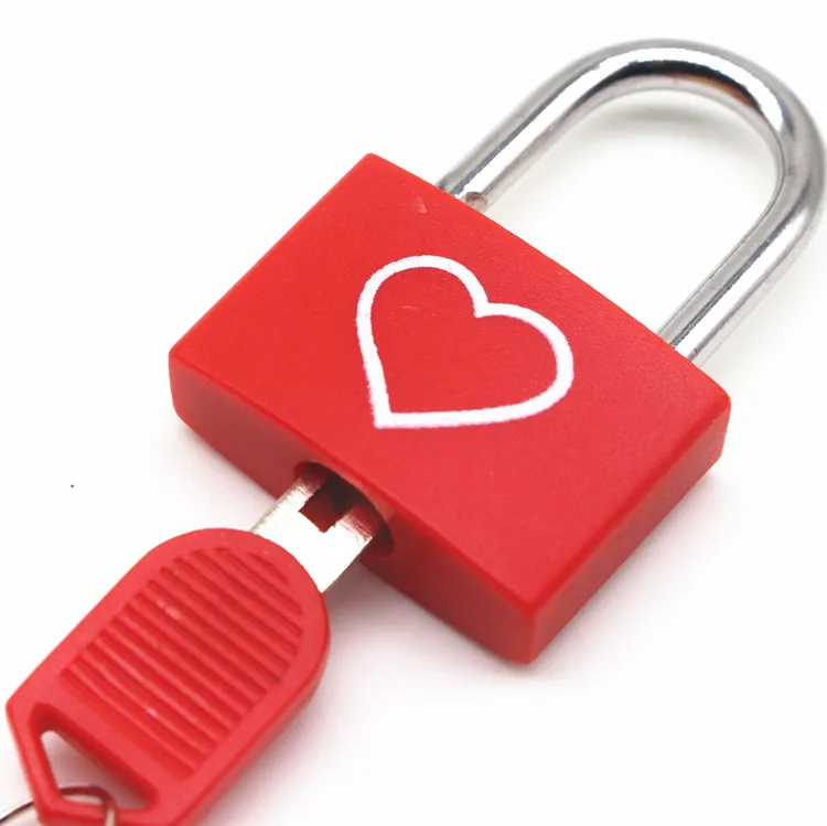 OEM small decorative travel luggage bag diary gift lock colorful plastic coated jaket rubber cover brass padlock