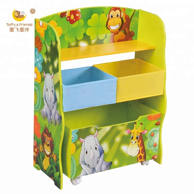 Детский Органайзер Toffy & Friends Jungle Deluxe на 2 полки с ящиком для хранения и 2 корзинами