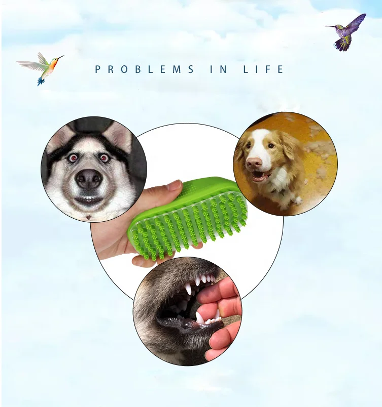 Great Pet Grooming Tool Massage Bath Shampoo Hair Wash Brush Comb For Dogs And Cats