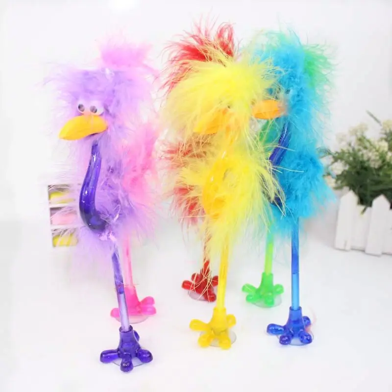 Korean Cartoon Feather Ballpoint Pen Creative Crown Ostrich Plush Pen