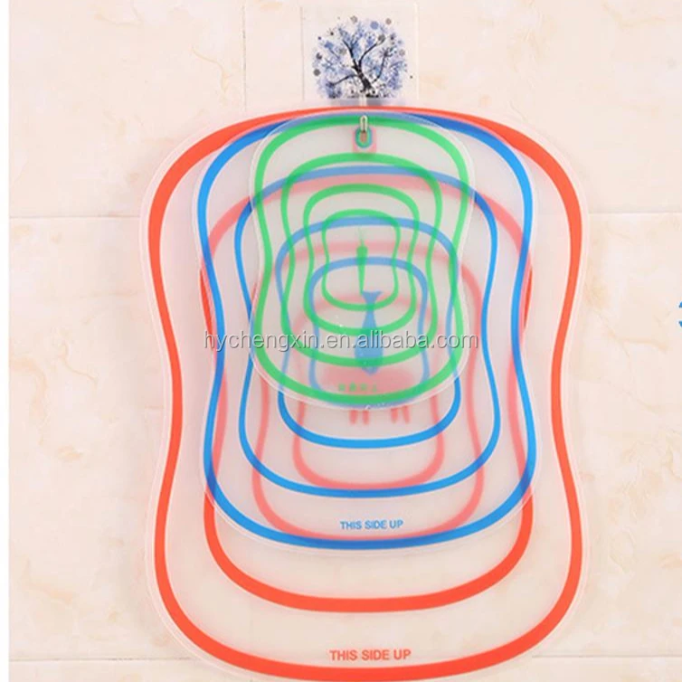 Transparent Bendable Non slip chopping board plastic flexible plastic cutting board