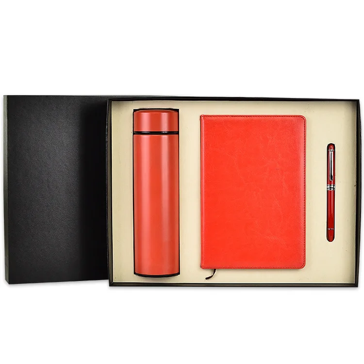Luxury corporate gift set promotional notebook vacuum cup souvenir gift cup set