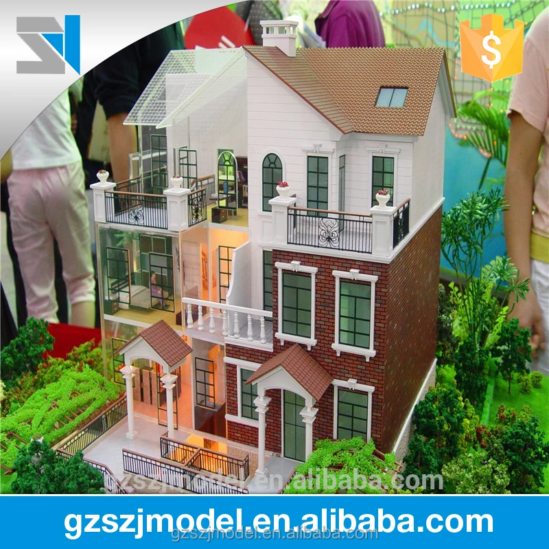 Customized scale villa house model,architecture 3d maquette for real estate