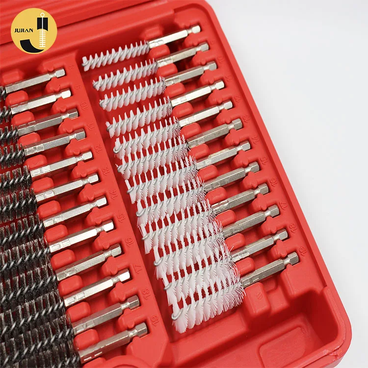 
38pcs Nylon Stainless Steel Wire Brass Brush Wire Tube Clean Engine Wire Tube Cleaning Brush 