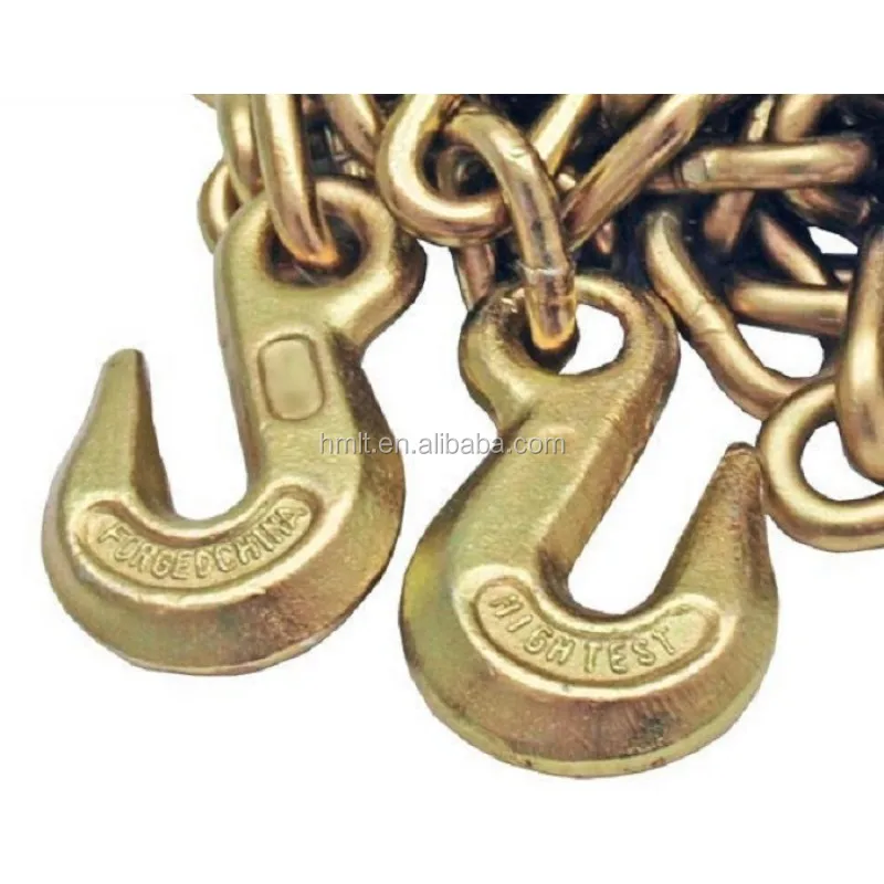 10mmx6m yellow zinc galvanized G80 lifting chain with hooks