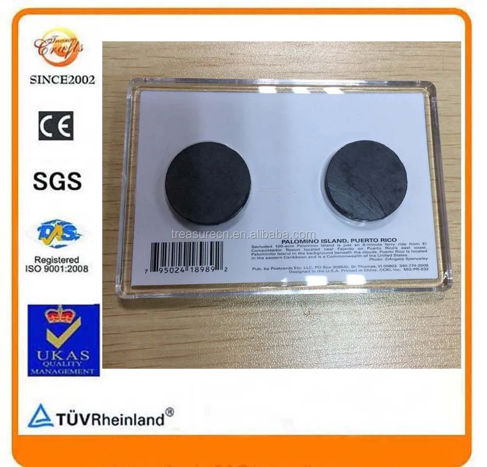 big rectangle two round magnets acrylic island view photo fridge magnet