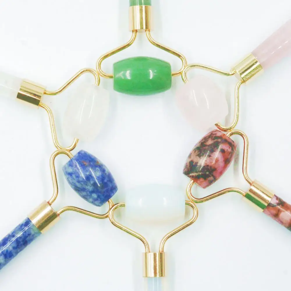 Натуральный инструмент для красоты лица, массажный тонкий натуральный розовый камень для лица, биологический массажер для ног, Нефритовый ролик