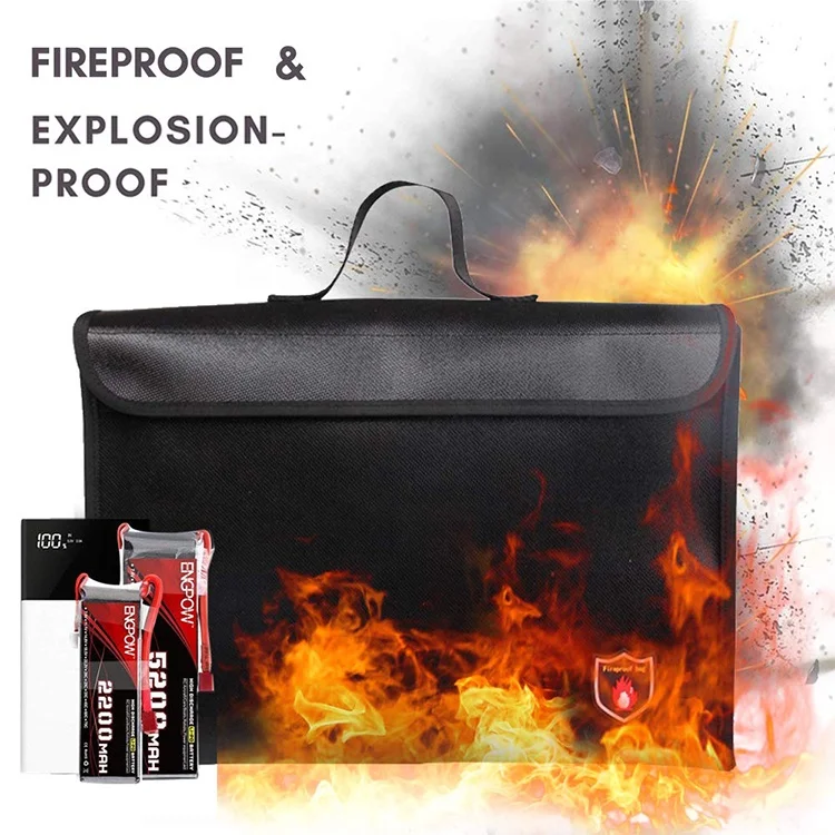 
OEM custom fireproof safe storage money document jewelry passport bag 