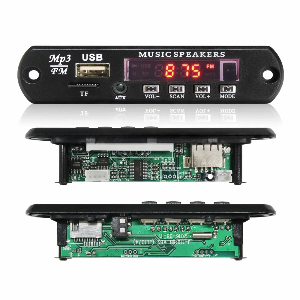 5V normal screen motorcycle mp3 board mini fm radio mp3 player module