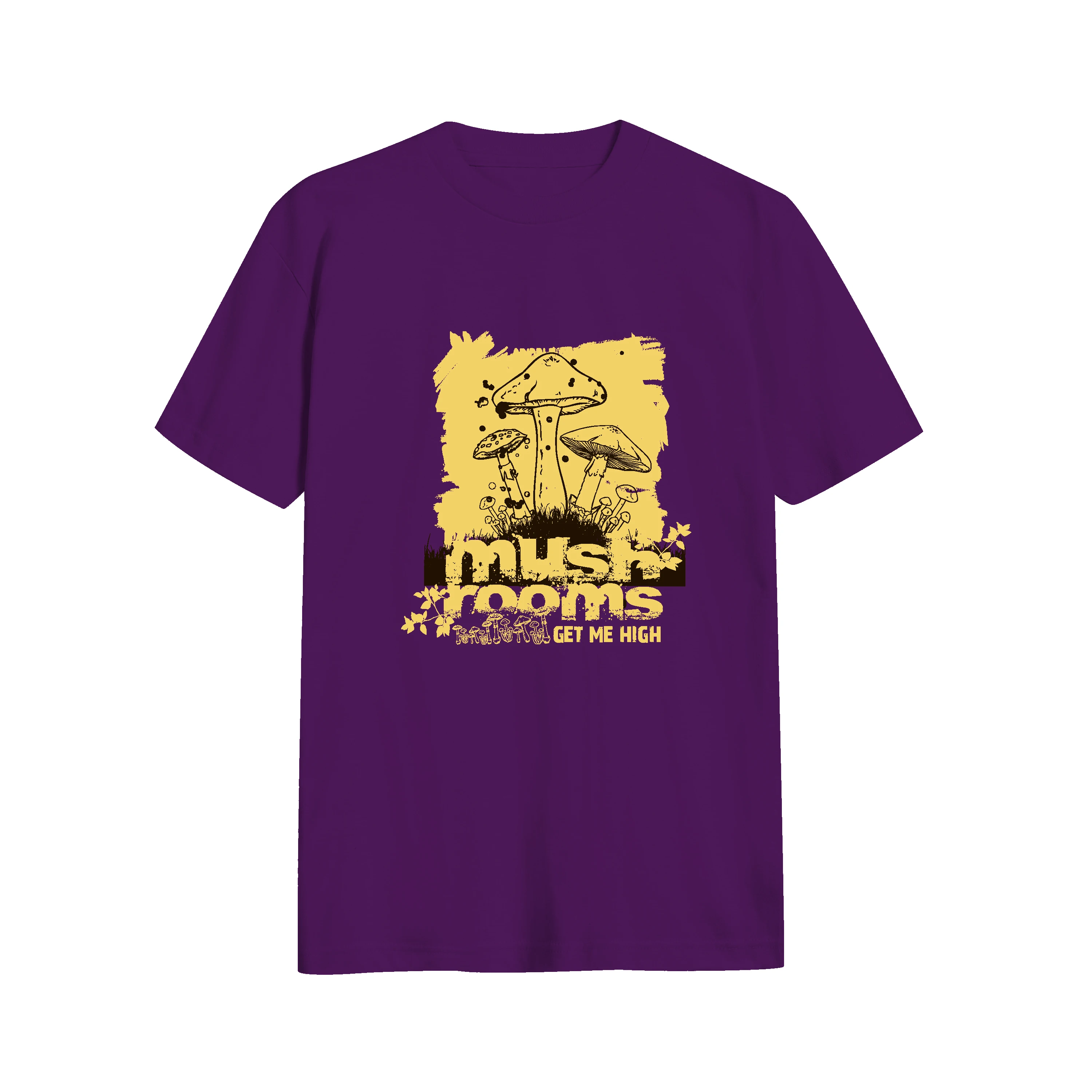 Creative Mushroom Kornit Digital Printed Cotton Round Neck T-shirt Custom Designs Allowed