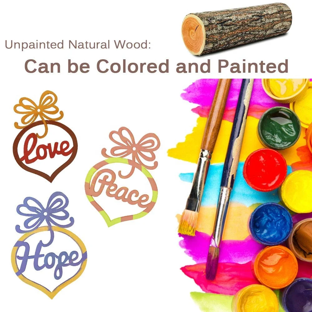 
Wholesale wooden ornaments to hang for crafts and wedding decoration 