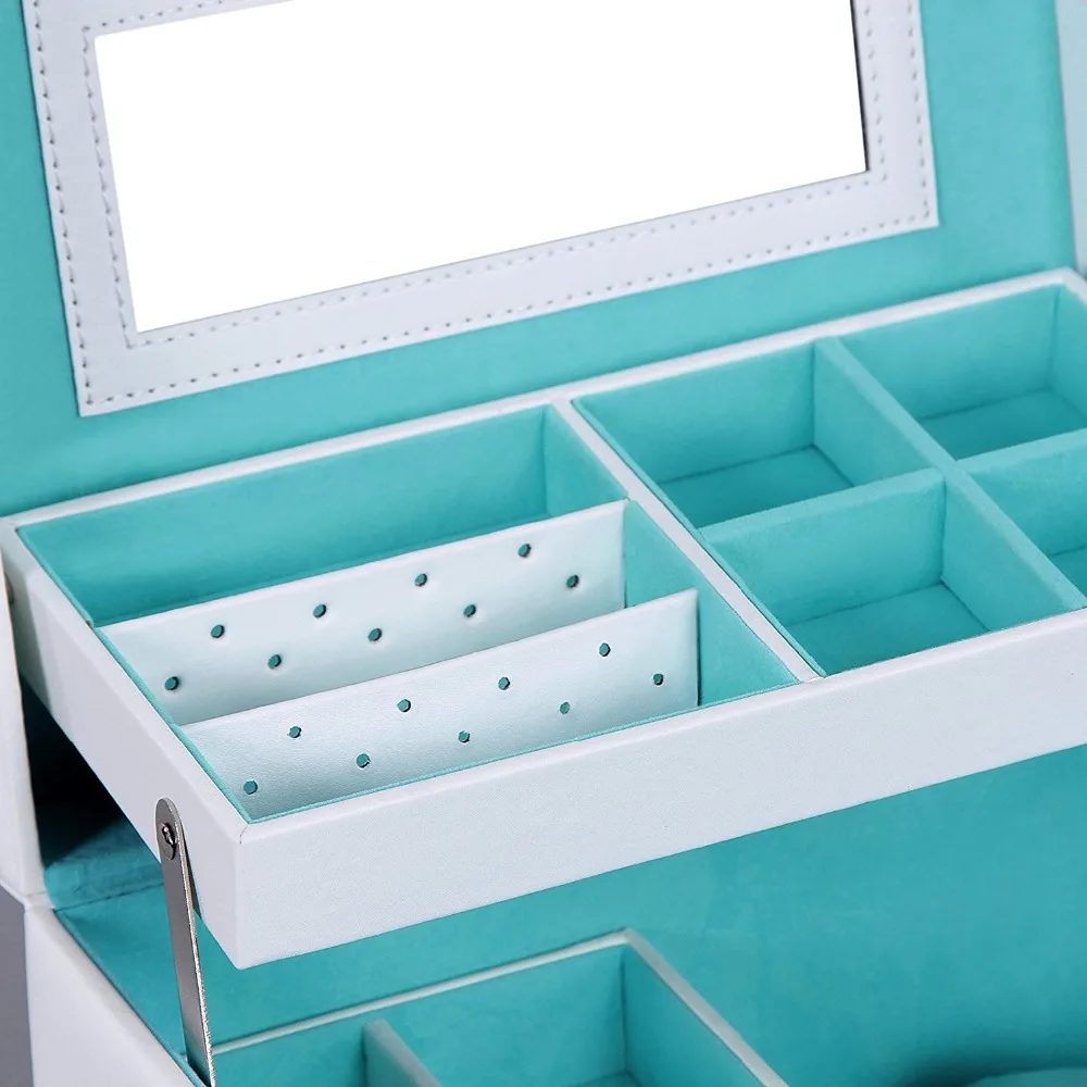 Faux Leather Lockable Jewellery case storage box