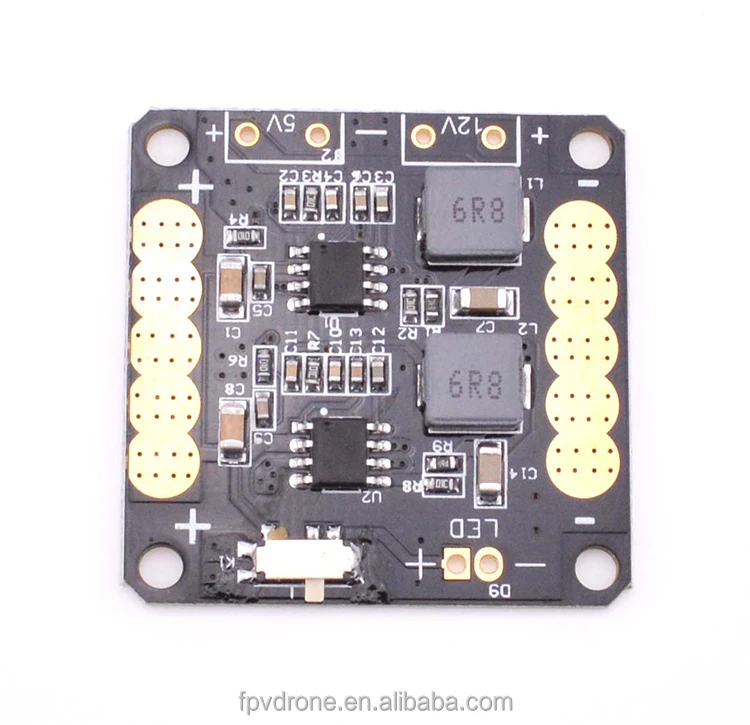 CC3D Flight Controller PDB Power Distribution Board with 5V 12V BEC Output LED Switch for FPV RC 250 Across Quadcopter