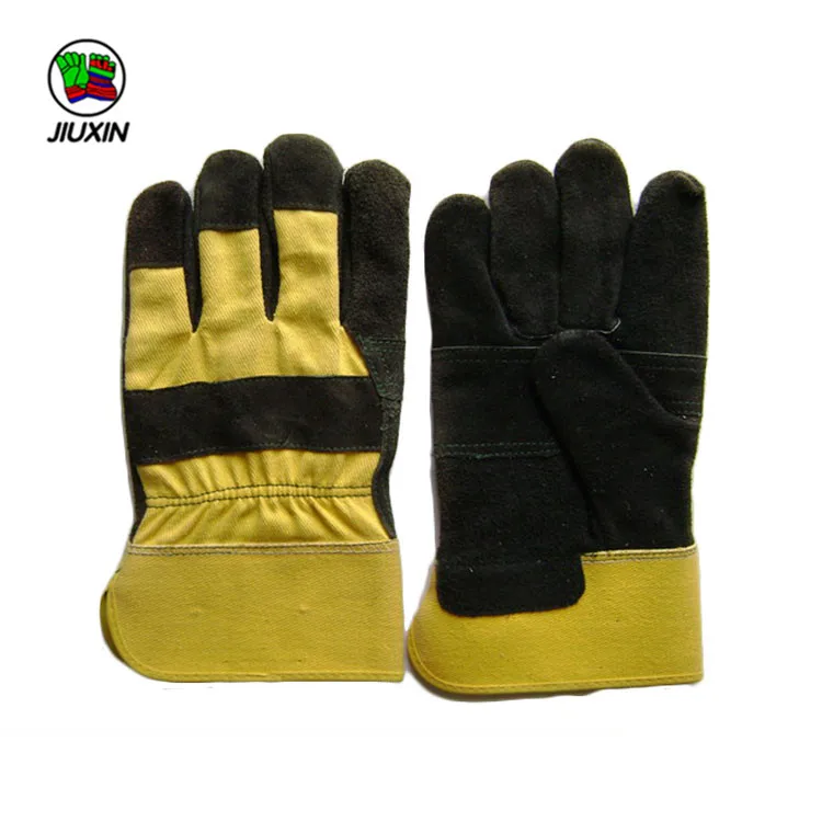 Wholesale from China working black split cowhide leather gloves
