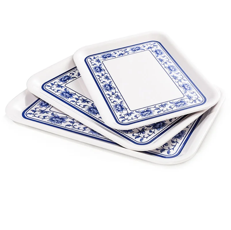 
professional manufacturer food serving plastic melamine trays cheap plastic serving tray 