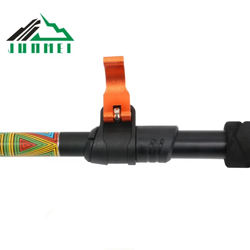 Portable folding trekking pole Carbon Fiber Hiking Walking Stick high strength foldable trial  running poles walking stick