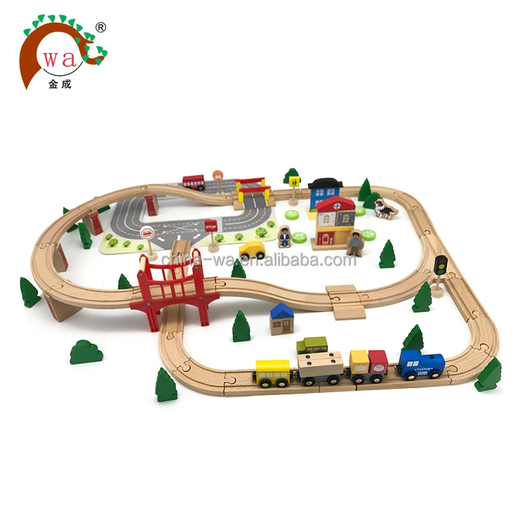 Wooden Model Railway Toy Train Set