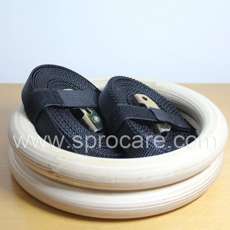 Quality birch wooden gym gymnastic rings