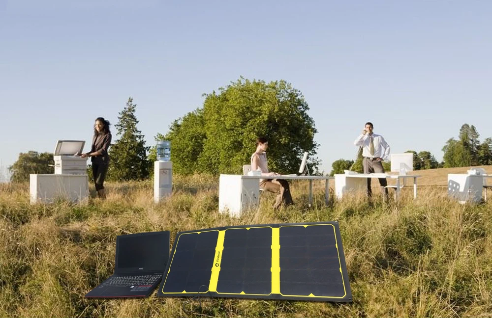 Flexsolar 57W Foldable Solar Charger with Solar Panel and 2Port USB for Cell Phone Tablet when Outdoor