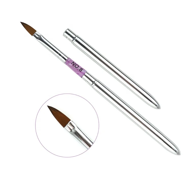 Professional Pure Kolinsky Hair Nail Art Detachable Brush For Acrylic Powder Carving Nail Paint Design Acrylic Brush For 3d Art