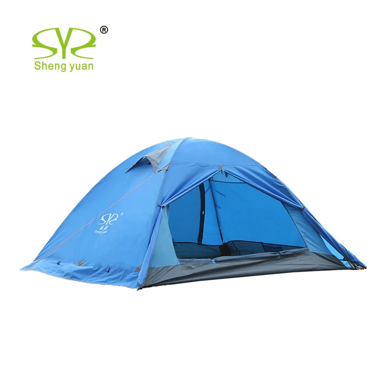 2 Person Waterproof Portable Double Door Double Layers Aluminium Pole Snowproof Camping Tent outdoor