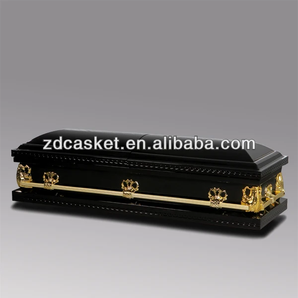 Black funeral caskets and coffins