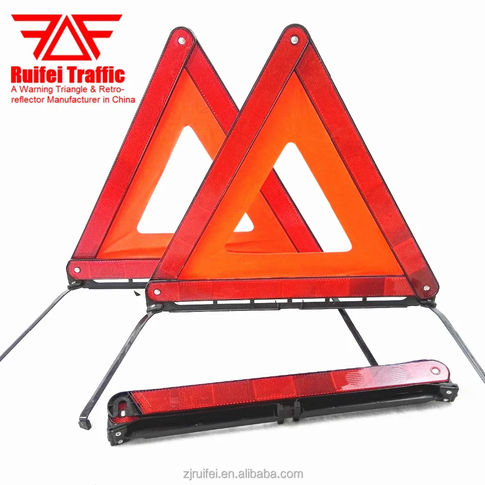 Safety Red Color Reflective Folded Hazard Emergency Warning Triangle for Truck