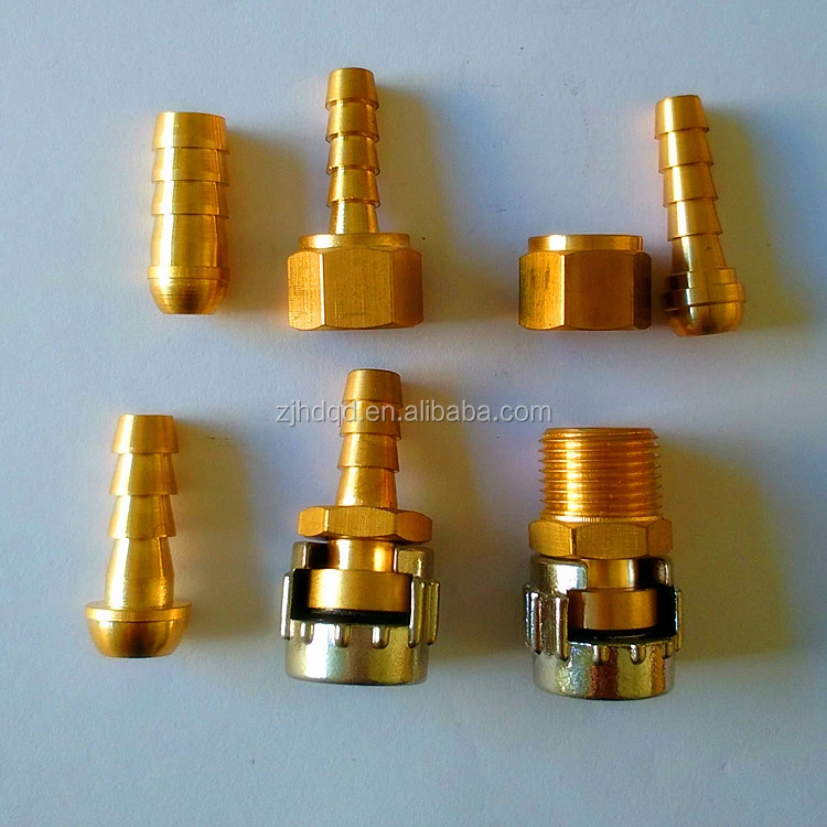 brass twin welding hose fitting ,oxygen nut/acetylene nut with swivel nipple