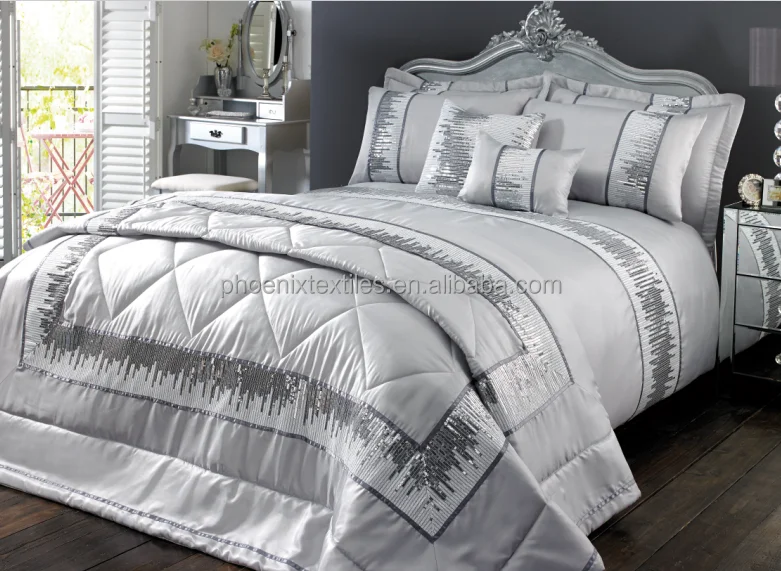 Computer Flower Embroidery Cotton Stripe Hotel Bed Linen for Hotels