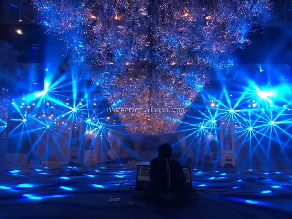 Оптоволоконное освещение для свадебного зала