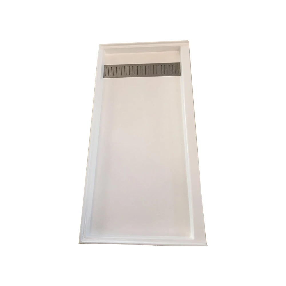 US Hotel Cultured Marble Standard Rectangle Shower Base