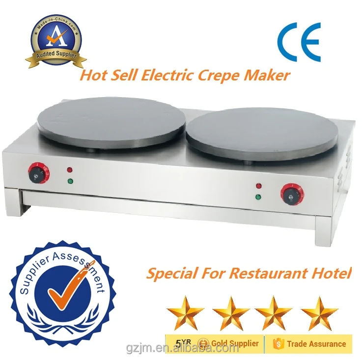Restaurant Kitchen Equipment Double Crepe Maker Crepe Machine Makers
