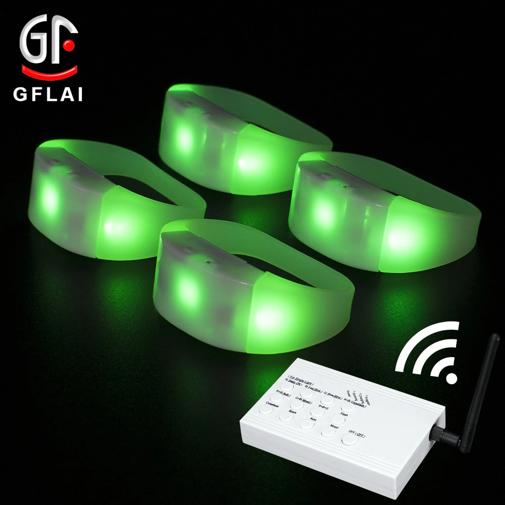2020 New Products Custom Programmable Remote Controlled Flashing Led Silicone Bracelet, Radio Control Rfid Light Up Wristband