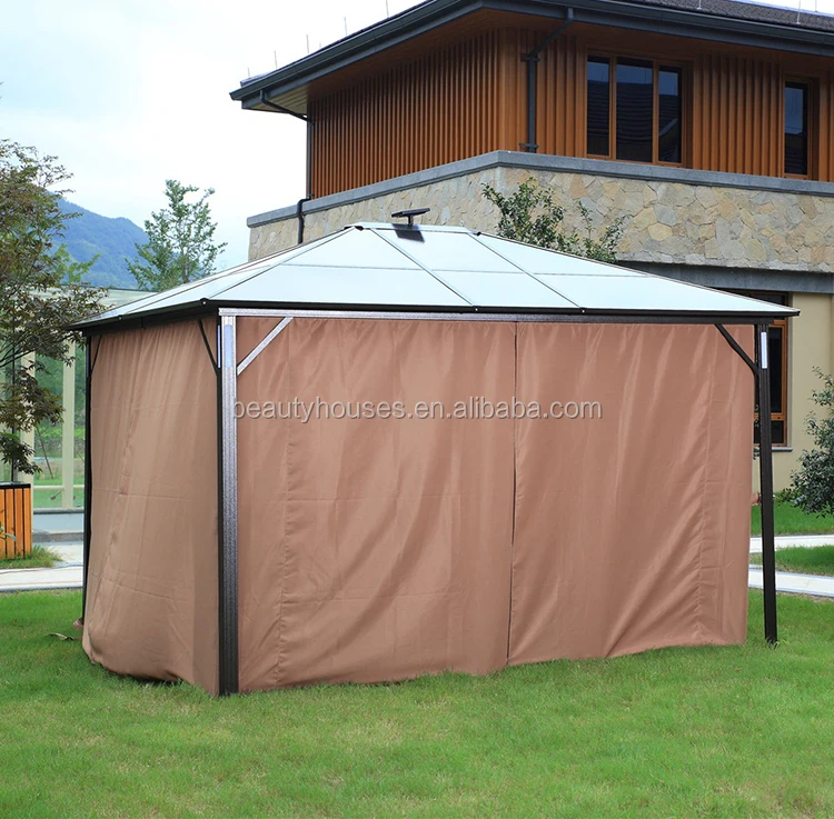 Garden aluminum PC board gazebo tent with solar light