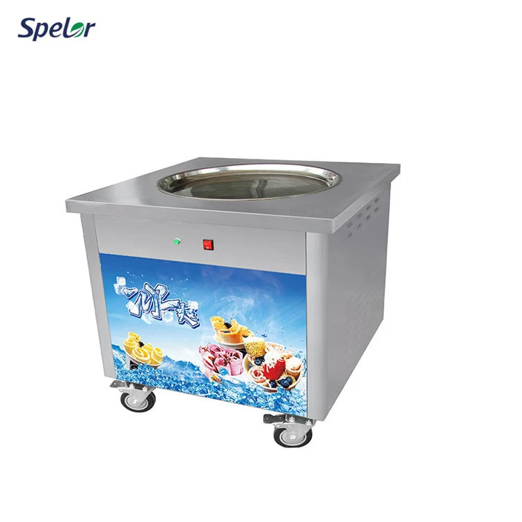 Горячая Распродажа, 900 Вт машина для приготовления жареного мороженого с одной кастрюлей