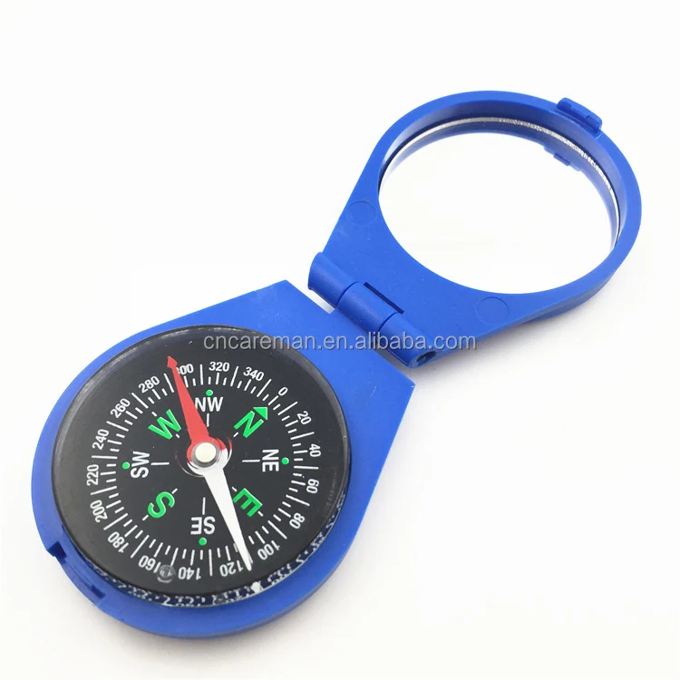 Hiking Plastic Flip Compass with Signal Mirror, Clamshell Pocket Gift Compass with Mirror Surviving Gadet OEM Orders Accepted