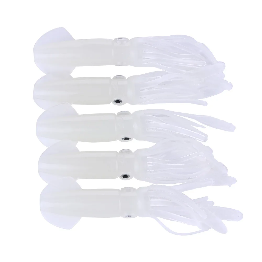 
Luminous Squid Fishing Tackle,Soft Plastic Bait Hook 10cm 8g 5pcs/Package Drop Ship Wholesale 