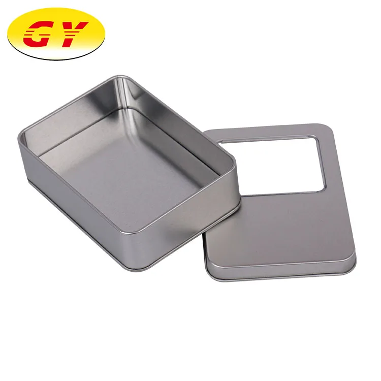 Spot Silver rectangular  food grade packaging tin box jewelry packaging iron box
