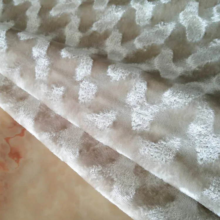 high-end customization stretch elastic plush jacquard yarn dyed velour fabric