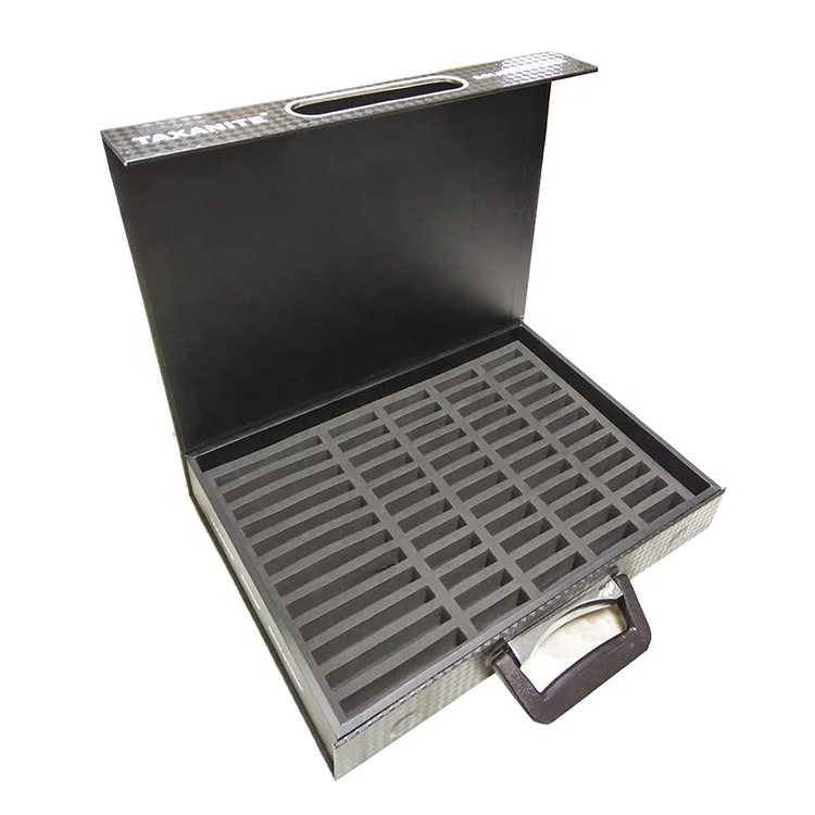 China manufacturer natural stone handle box sample case counter top glass display case display box cardboard sample box