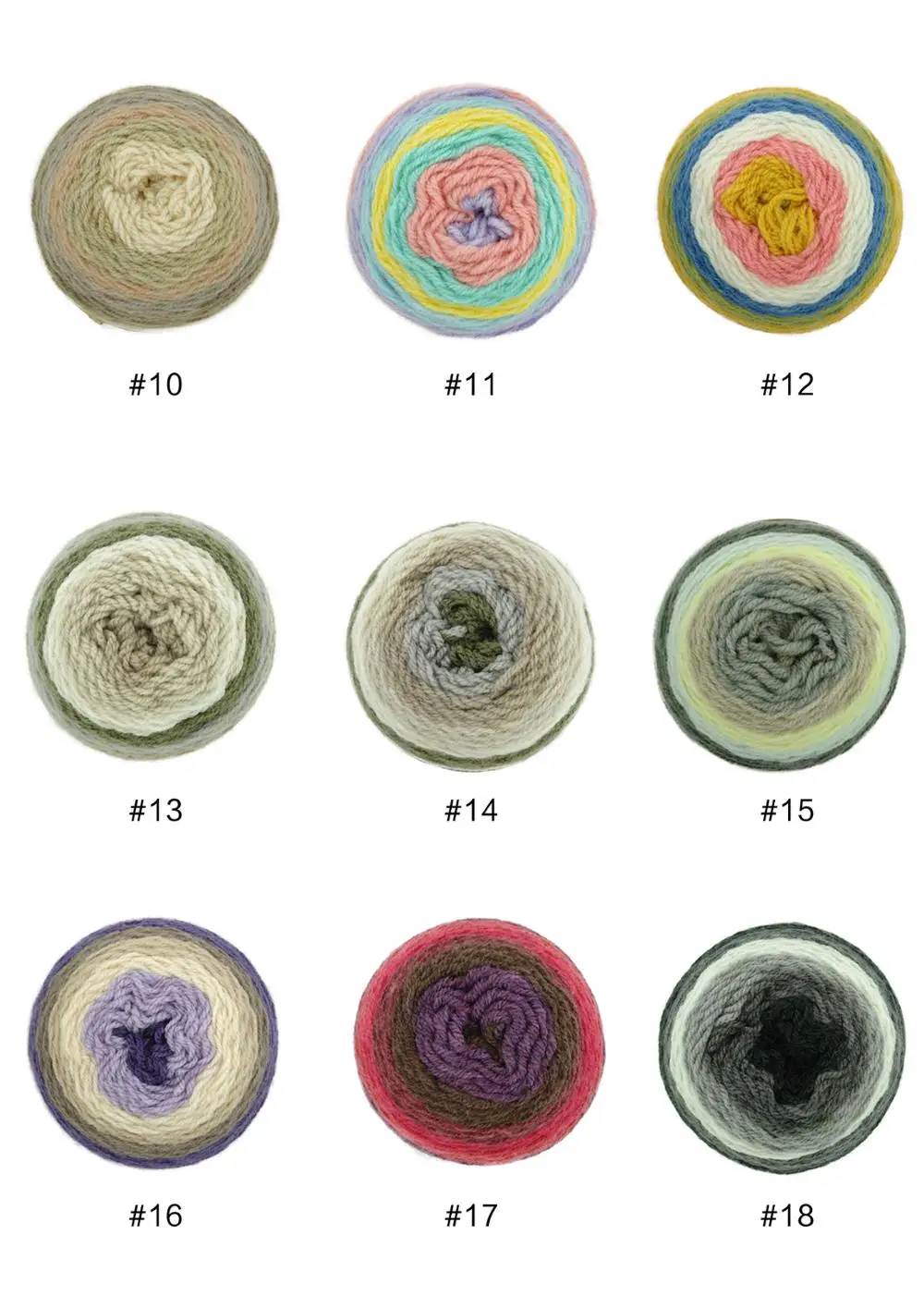 Charmkey crochet yarn sweet roll color gradient yarn wool scarf cake yarn