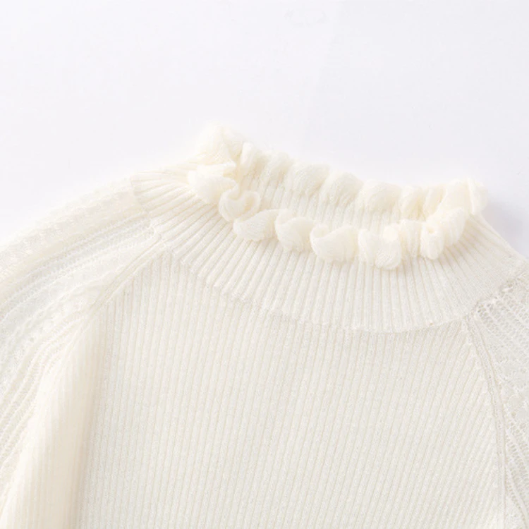 
2020 New style Long sleeve ruffled collar knitted sweater women 