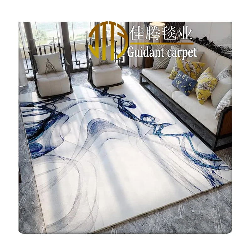 abstract modern design cotton viscose handmade living room, bed room, dinner room carpet and rug from china carpet factory