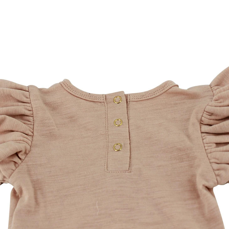 
Wholesale 2021 Customized Fashion Bamboo Organic Cotton Toddler Bodysuits Longsleeve Frocks Romper 